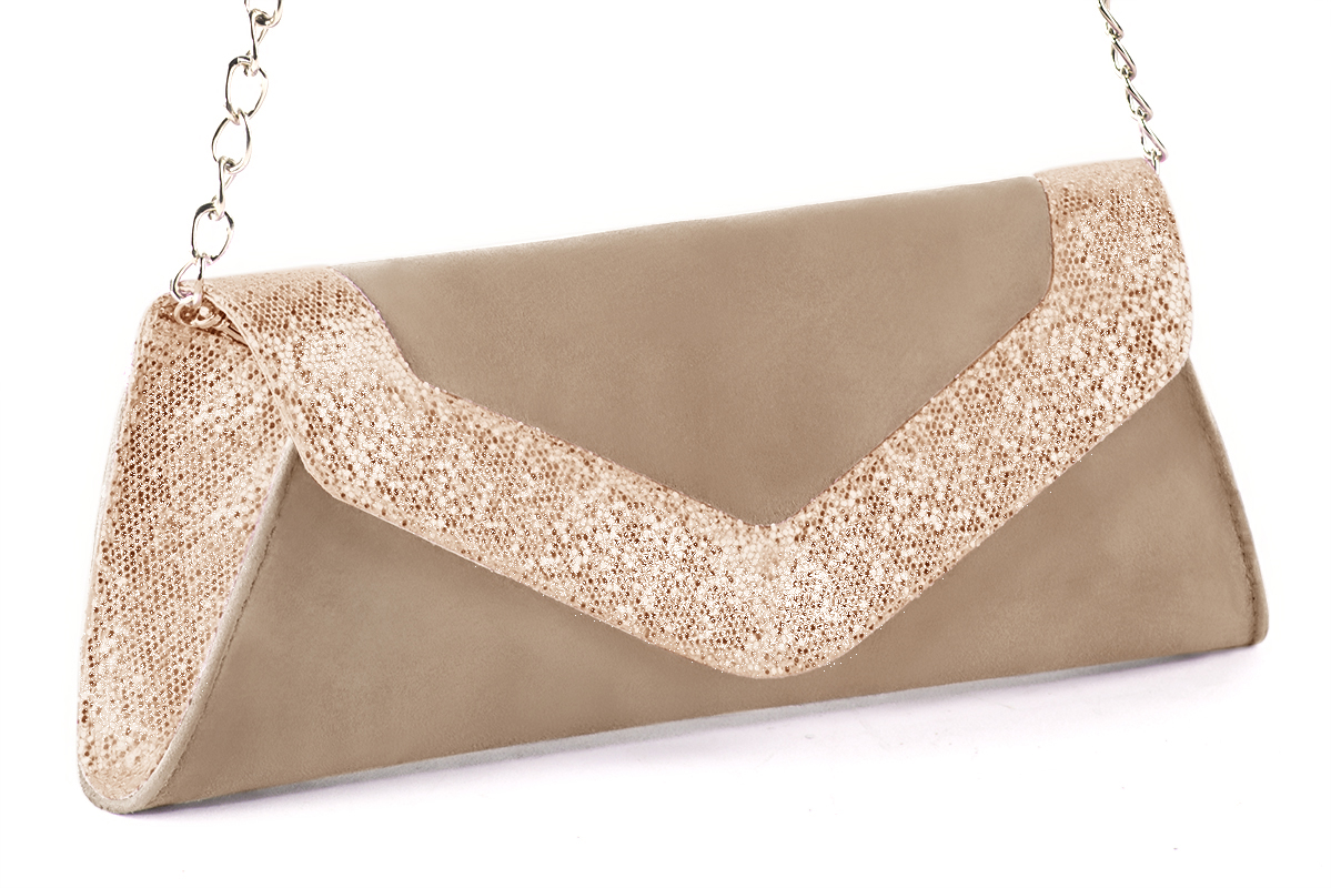 Handcrafted women's elegant clutch in premium tan beige and powder pink leather. Perfect for weddings, ceremonies, and parties.  
                Choose from our luxurious collections of leather and fabric to perfectly match your clutches to your outfits.